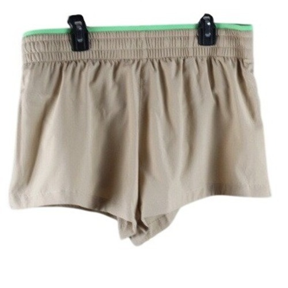 Fabletics Hali Run Short 3.5 Tan Green Mid Rise Activewear SO2042121 Womens M